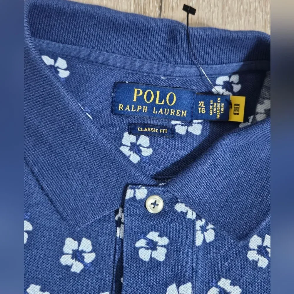 Polo Ralph Lauren Men's Floral Hibiscus Print Classic Fit Polo Shirt XL